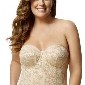 Elegant Nude Lace Bustier 38E/DD